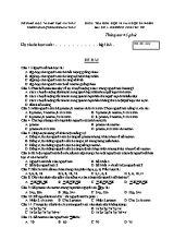 Đề kiểm tra 1 tiết số 1 môn Hóa học Lớp 10 - Mã đề 222 - Năm học 2019-2020 - Sở giáo dục và đào tạo Hà Tĩnh
